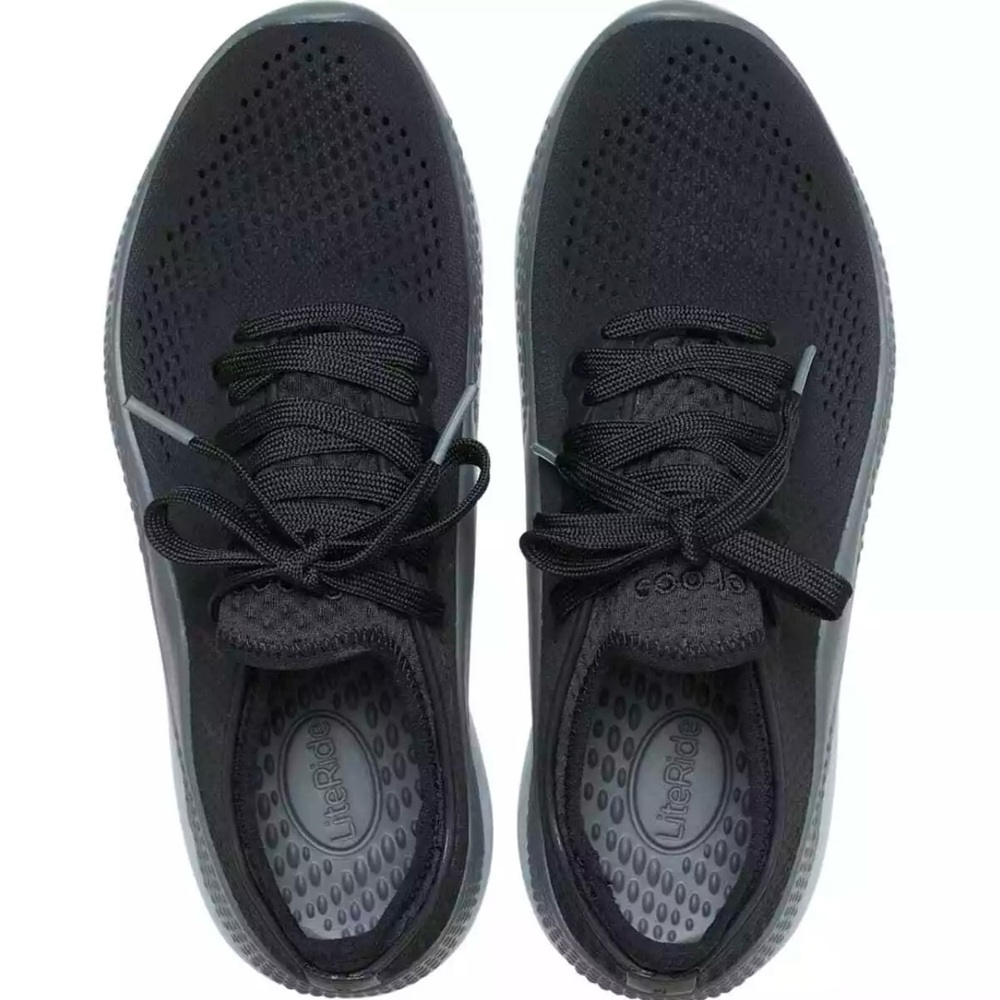 CROCS Black Sneakers with Breathable Mesh and Cushioned Sole